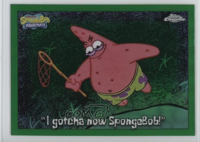 2025 Topps Chrome Spongebob 25th Kelp Green Refractor Patrick Star #189 f9s