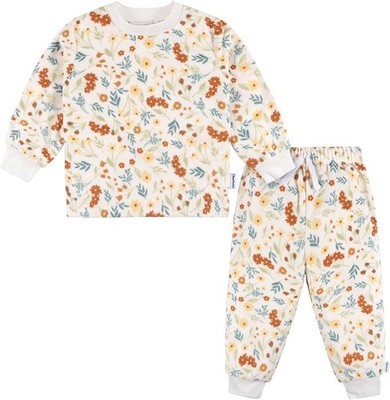 Gerber Baby Girls' 2-Piece Fleece Pajamas Pants Set Ivory Floral, 5T