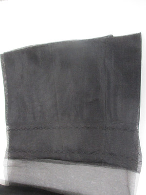 1PR VINTAGE UNBRANDED RHT SHEER SHINY FLAT KNIT NYLON STOCKINGS 12 LONG 38'' BLAC