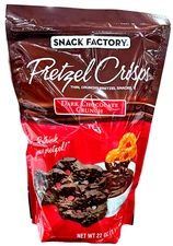 Snack Factory Dark Chocolate Crunch Pretzel Crisps 20 Oz EXP 07/2026