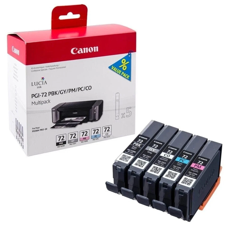 Canon Pack Multipack PGI-72 Original Pour Pixma PRO 10 Cartouches Neuf Scellé - Photo 1/1