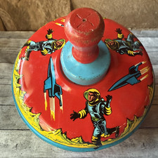 Buck Rogers Tin Spinning Top, Ohio Art 1965 Working 5" x 5"