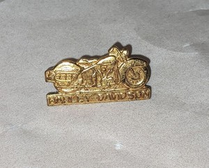 Small Harley Davidson Panhead Motorcycle Pin 1940-50s Biker Vintage Brass Color