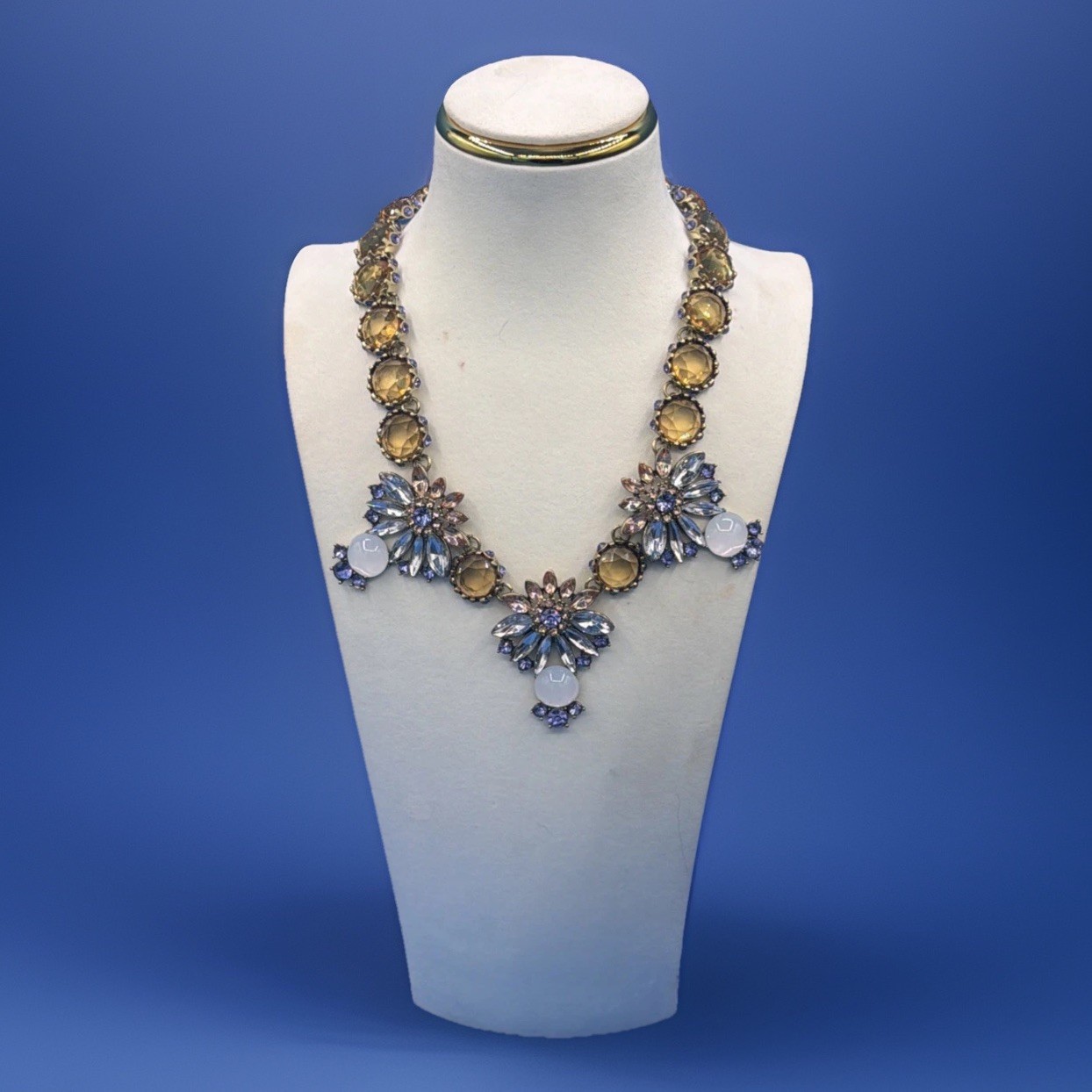 Signed Cara Couture Multicolor Statement Necklace… - image 1