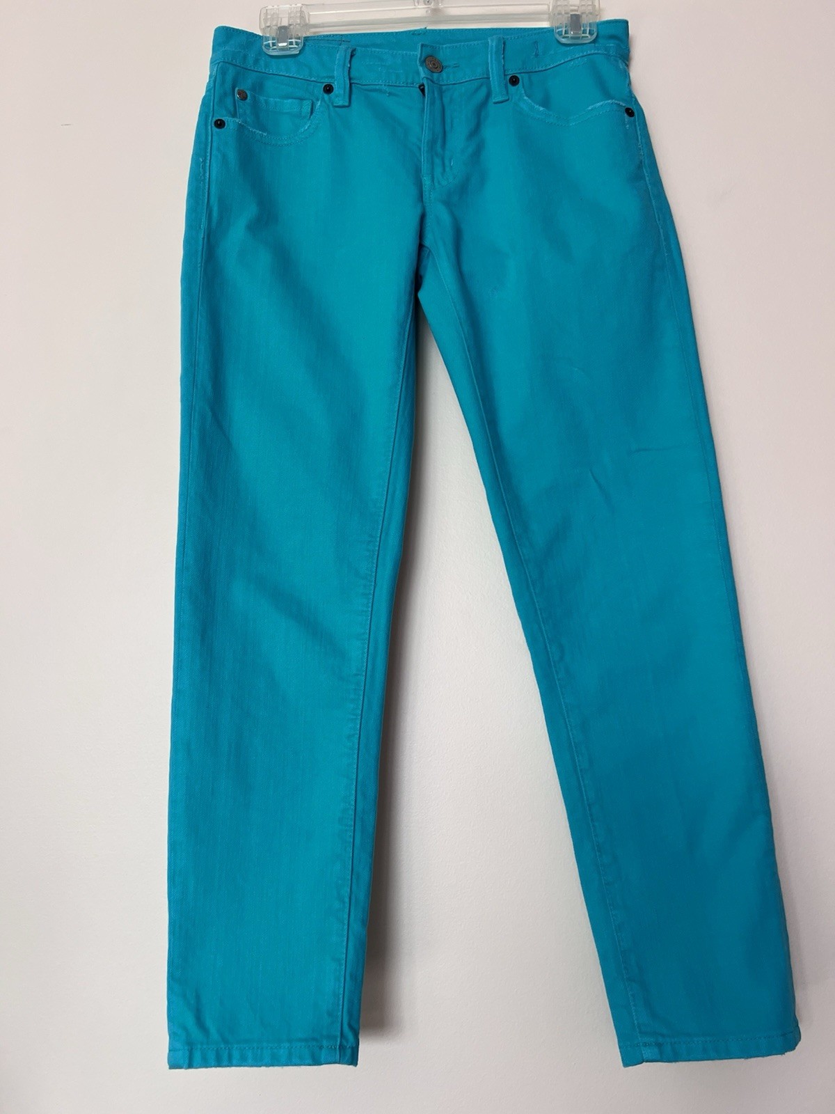 Denim & Supply Ralph Lauren Crop Skinny Turquoise Denim Cott