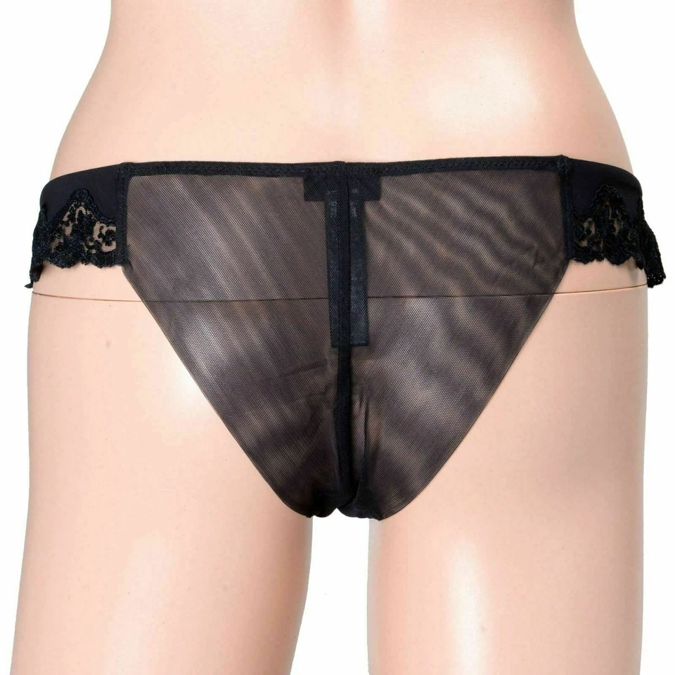 Bragas de bikini para mujer La Perla negras de encaje floral bordado rosa EE. UU. M IT 3 Foto 4 de 4