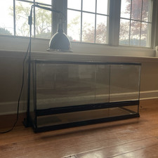 Glass Reptile Terrarium Tank w/ Sliding Screen Top Lid  Clamp Dome Heat Lamp