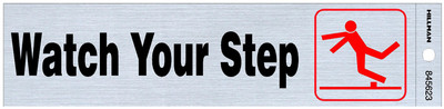 Watch Your Step Sign 2x8 Inches Self Adhesive Durable Warning for Slippery Fl...