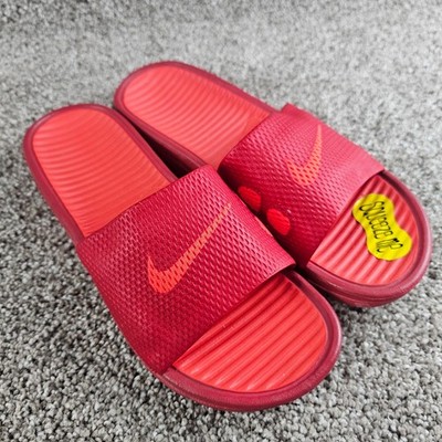 Nike Benassi Solarsoft Slides Mens 7 Red Slip On Sandals Shoes 431884-660 2013