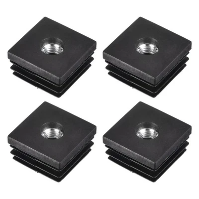 4Pcs Inserts pour Carré Tubes M8 pour 1.18"x1.18" OD Roulette Pieds - Photo 1/4