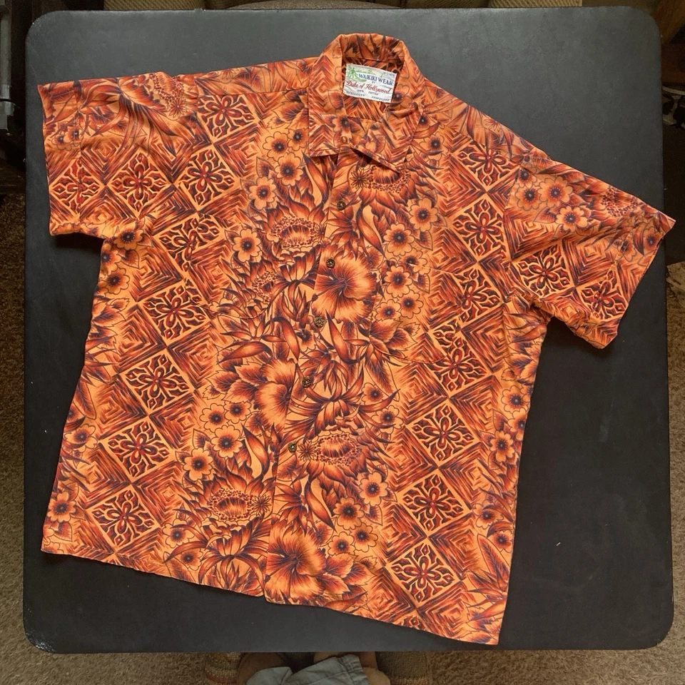 Camisa Hawaiana Waikiki Wear Duke Of Hollywood Años 50 De Colección Años 50 60 Aloha Foto 3 de 4