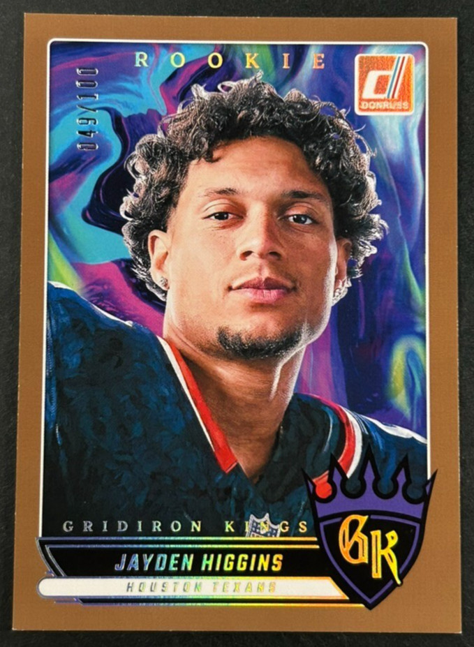 2025 Panini Donruss - Jayden Higgins #RGK-JHS Texans - RC Gridiron Kings /100
