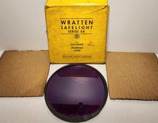 Vintage KODAK SAFELIGHT GLASS WRATTEN SERIES OA 5.5" For EASTMAN DARKROOM LAMP