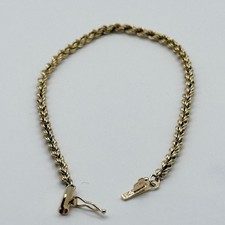 14K Solid Yellow Gold Rope Chain Bracelet 7" 3.9g Estate Fine Jewelry