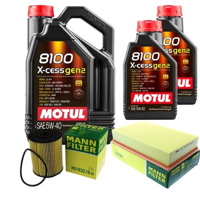 MANN Inspektionspaket 7L MOTUL 8100 X-CESS 5W-40 für VW Multivan V 3.2 V6