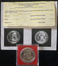 1961-D Franklin Half Dollar ANACS Photo Grade MS 63/65
