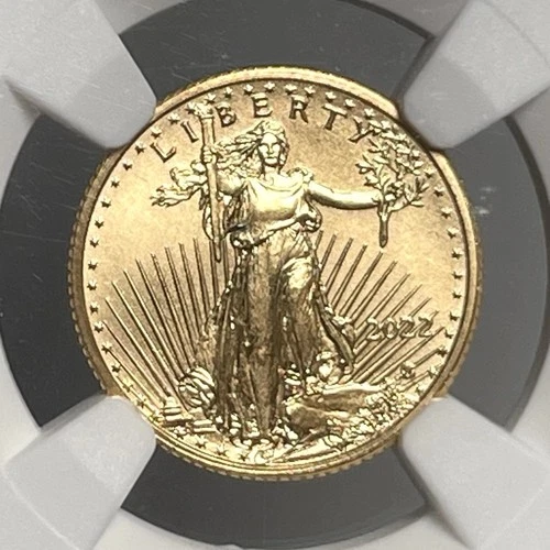 2022 $5 American Gold Eagle 1/10th Oz NGC MS70 Fine Gold US Coin Top Grade!