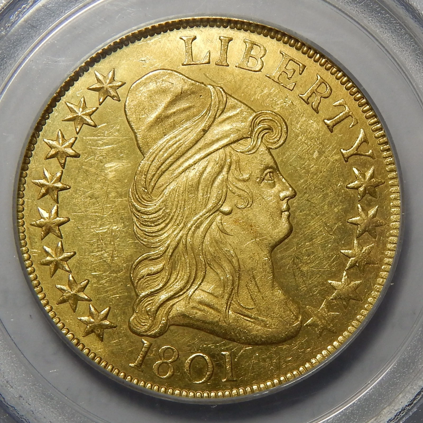 1801 PCGS OLD HOLDER MS62 $10 LIBERTY HEAD GOLD