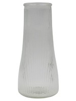 INNA-Glas Dekovase Hoppery, Mit Rillen, Klar, 20Cm, Ø9Cm