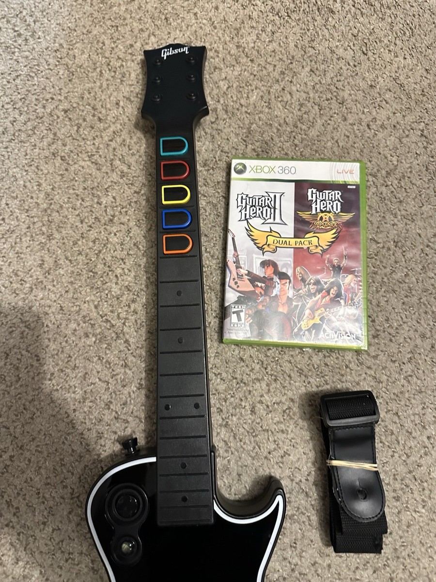 Xbox 360 Guitar Hero 2 Rock Guitar Bundle w / 2 Games Lot Tested Xbox 360 Guitar Hero 2 Rock Guitar Bundle w / 2 Games Lot Tested