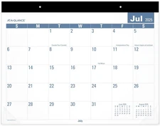 AT-A-GLANCE Desk Calendar 2025-2026 Academic, Monthly, 21-3/4" X 17", Standard