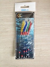 5 HOOKS 2001-1 Flash Mackerel Feathers Hokkai hockeye sea lure tinsel sea lures