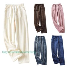 Womens Fleece Pajama Pants Fuzzy Lounge Bottoms Warm Fluffy Sleepwear Trousers