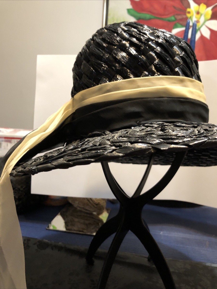 Unique Vintage Black and Cream Woven Hat Unique Vintage | Accessories | Unique Vintage Black And  main image 3