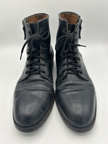 Aquatalia Stiefel Herren Größe 10 schwarz Vladimir Leder Knöchel mandelförmige Spitze seitlicher Reißverschluss - Bild 3 von 15