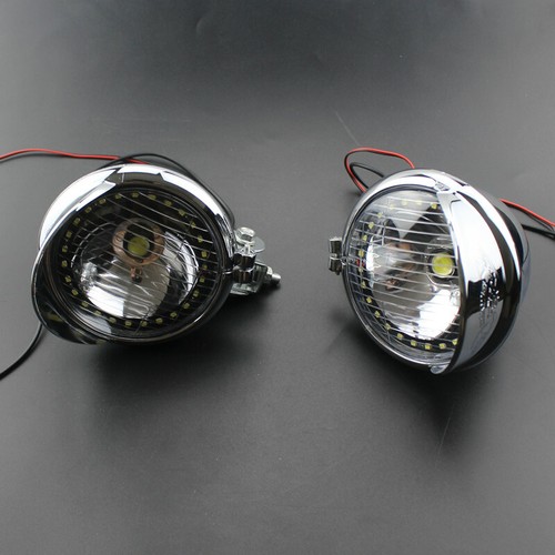 Universal Motorcycle LED Head Light SpotLight Fog Light Cafe Racer Old School - Picture 3 of 10