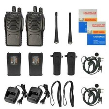 Long Range Walkie Talkie 2 Set 50 Mile Two Way Radio Charge Headset Waterproof