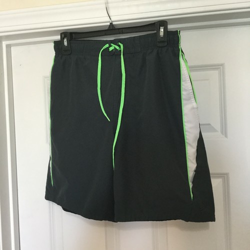 Nike Boys Swim Shorts Trunks Swimsuit Mesh Lined Blue Green Pockets Size Medium