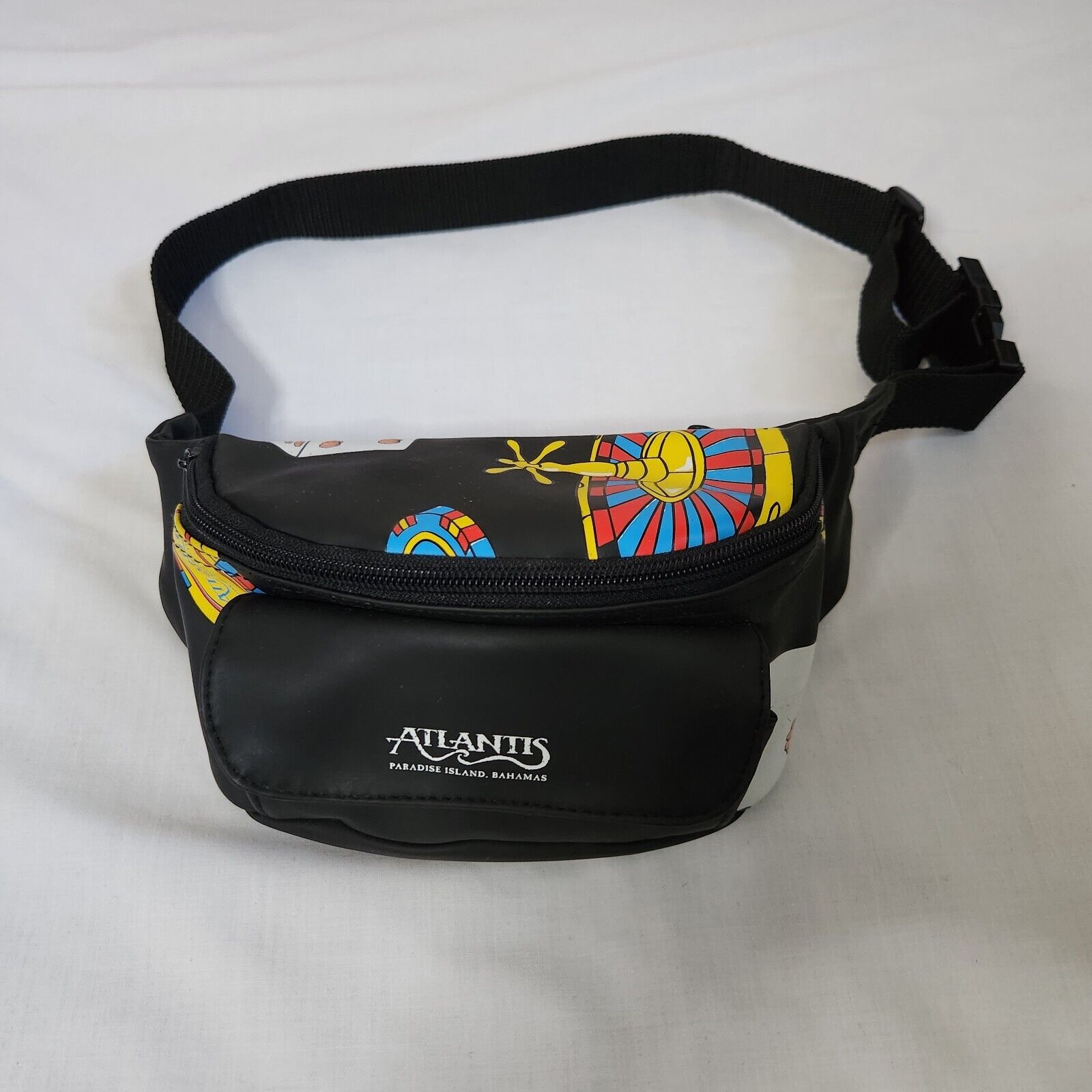 ATLANTIS PARADISE ISLAND CASINO WAIST BELT BAG FANNY PACK ROULETTE PLAYING  CARDS