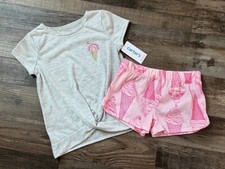 NWT Carter's Girls Summer Ice Cream Short Top Pajama Set Size 4