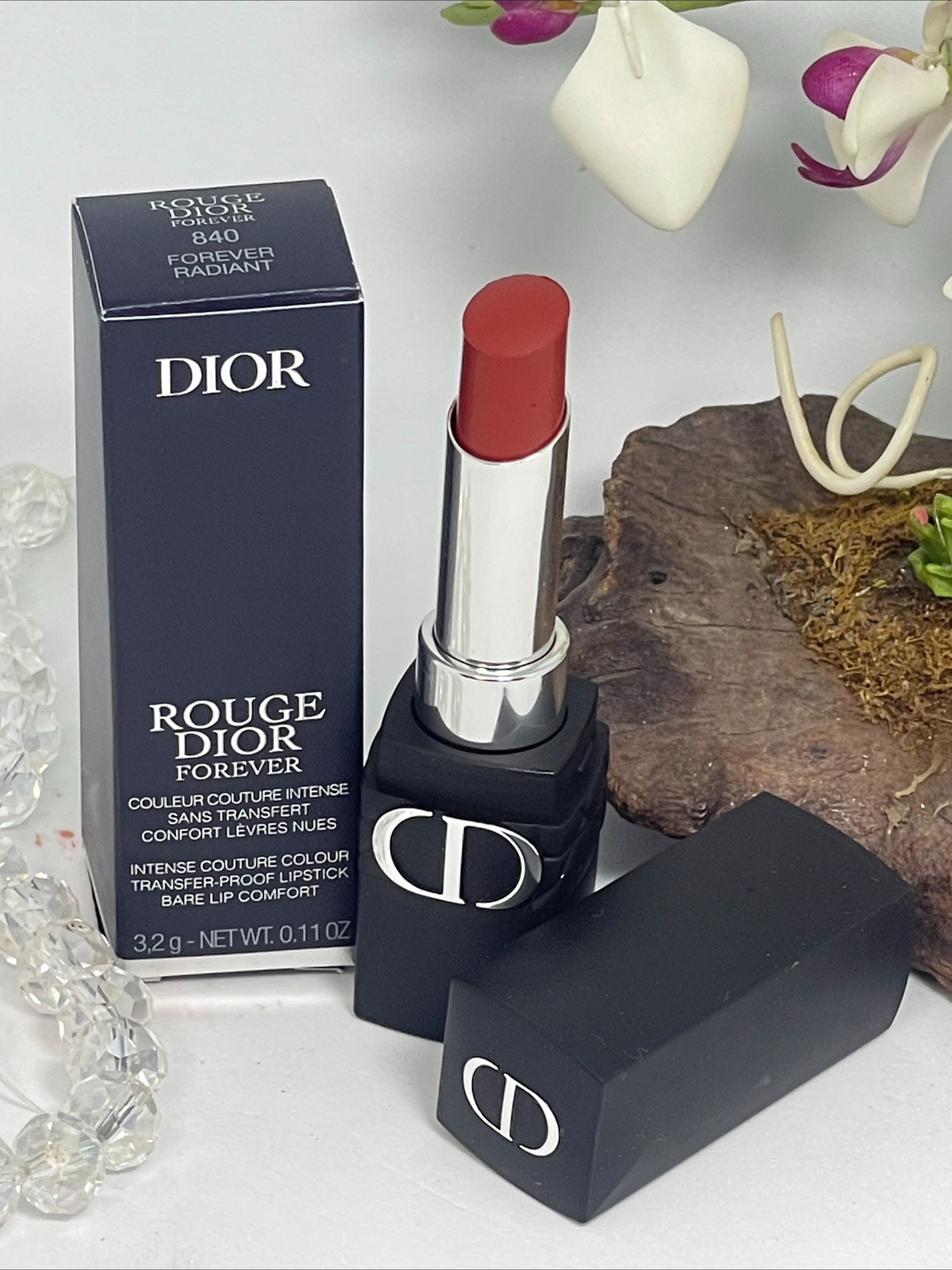 Dior Rouge Dior Forever Transfer Proof Lipstick 840 Forever Radiant New in Box-image