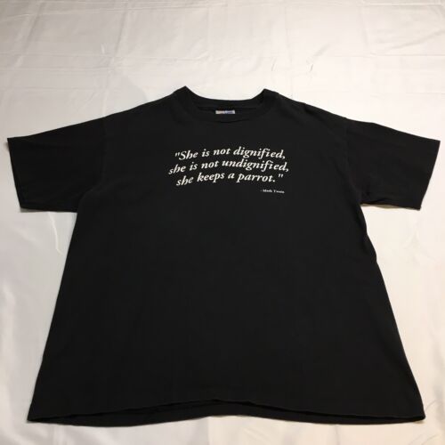 Vintage 80er 90er Jahre Mark Twain Zitat schwarz einzelner Stich Made in USA Hanes T-Shirt groß - Bild 1 von 9