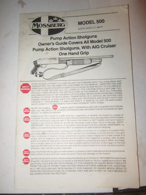 Mossberg Model 500 Pump Action Shotguns with AIG Cruiser Manual #10350