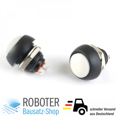 Drucktaster Button Schalter Weiss 12mm 250V 1A für Arduino Raspberry Pi
