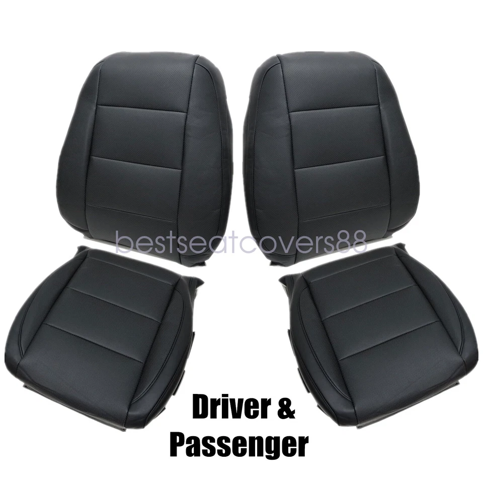 Cubierta de asiento delantera inferior y superior de cuero Perf negra para Volkswagen Jetta 2006-2010 Foto 2 de 4