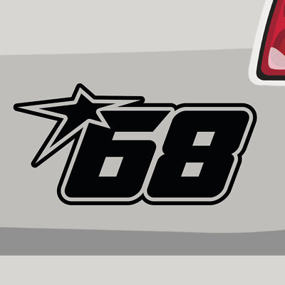 Startnummer 68 Aufkleber Number Sticker Stern Zahl Auto Bike Decal Vinyl