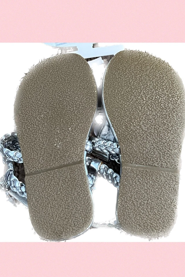 Koala Niños Bebé Niña ZAPATOS Sandalias con Tiras AZUL Flor PLATEADO Talla • 5 • Nuevo con Etiquetas Foto 2 de 4