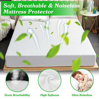 Waterproof Quilted Mattress Cover Soft Pad Protector All Sizes Absorbent Topper