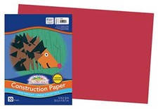 Pacon SunWorks Construction Paper, 12"X18", 50-Count, Scarlet Paper - Recyclable
