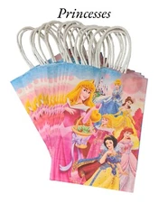 12 Princesses Paper Party Bags Or Gift Bags with handles 