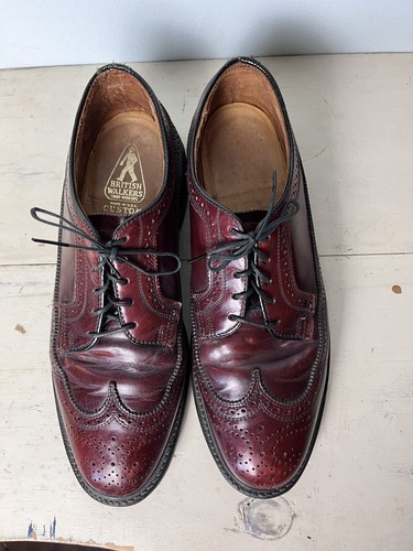 British Walkers Mens Red Oxblood Leather Oxfords Formal Dance Shoes Size 9 USA