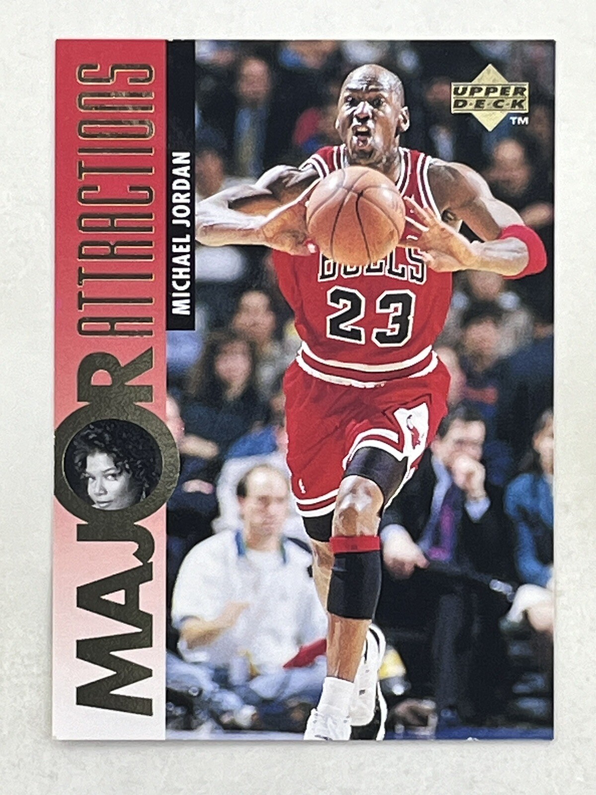Michael Jordan Queen Latifah 1995-96 Upper Deck Major Attractions #341 NBA HOF