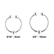 925 Sterling Silver Fake Septum Clicker Hanger Clip On Nose Ring Ball