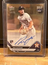 2025 Topps Now Road to Opening Day #A-SW Shay Whitcomb Auto Gold /50 Rookie RC