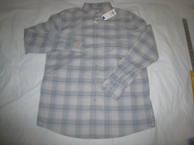 Southern Tide Coastal Passage Lake Ridge Plaid Sport Shirt Grey Men's Size M