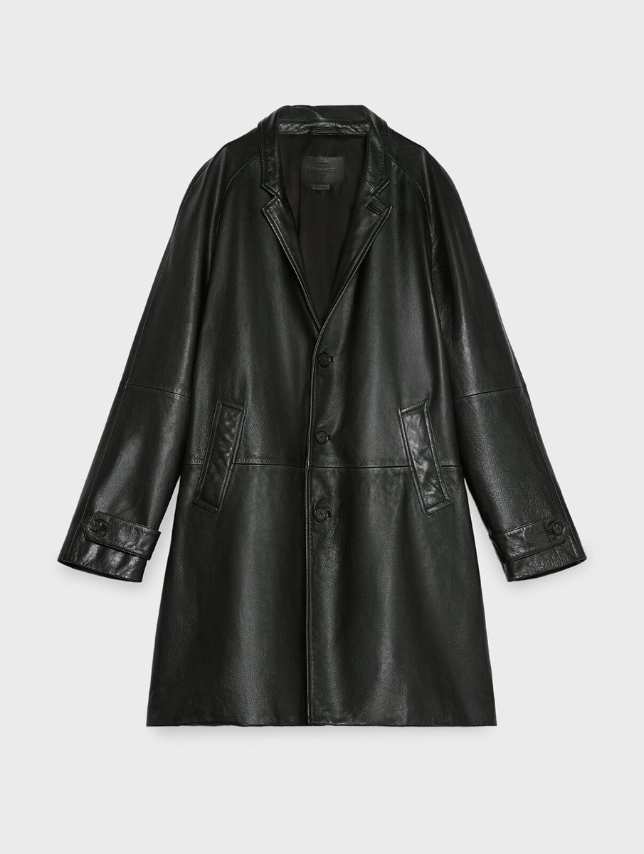 Zara Steven Meisel Real Leather Black Coat, Size M BNWT, RP Zara Steven Meisel Real Leather Black Coat, Size M BNWT, RP